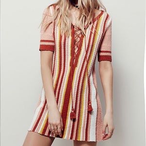 Free People striped knit mini dress